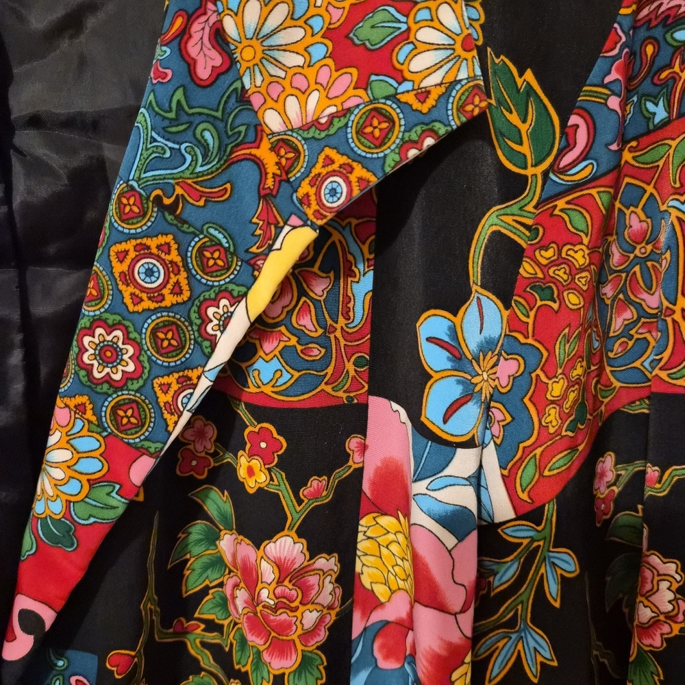 Vintage Patchwork Printed Eclectic Blazer Jacket … - image 8